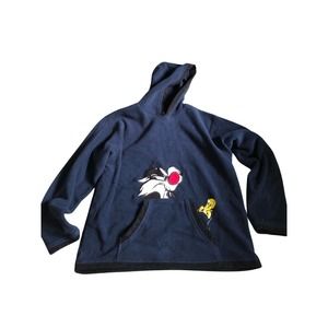 Vintage Looney Tunes Polyester Sweatshirt Size M Embroidered Classic Collection